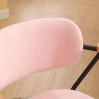 Height Adjustable Computer Chair with 360° Rotating Wheels, Ergonomic Backrest Support and Armrests, 26.5" L x 22" W x 33.5" H, Pink(m-6)