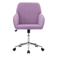 Adjustable Ergonomic Swivel Chair with Memory Foam Cushion and Lumbar Support, Office Chair with Silver Base, 25" L x 23" W x 38" H, Lilac(m-2)