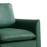 Leather Upholstered Sofa Chair of Nordic Retro Light Luxury for Living Room and Bedroom, Single Casual Sofa, 31.5" L x 26" W x 31.5" H, Green(m-7)