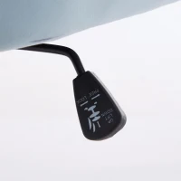 Adjustable Swivel Chair with Memory Foam Cushion and Lumbar Support, Ergonomic Office Chair with Silver Base, 25" L x 23" W x 38" H, Baby Blue(m-10)