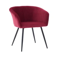 Modern Velvet Dining Chair with Armrests, Cushioned Bucket Seat, Ergonomic Design, 23" L x 22" W x 30" H, Wine Red(m-10)