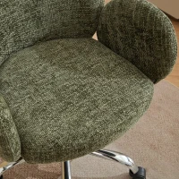 Rotating Office Chair with High Backrest and Circular Armrests, Ergonomic Design, Wide Seat, 25.5" L x 25" W x 39" H, Green(m-7)