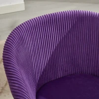 Modern Velvet Dining Chair with Armrests, Cushioned Bucket Seat, Ergonomic Design, 23" L x 22" W x 30" H, Purple(m-7)