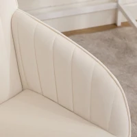 Adjustable Ergonomic Swivel Chair with Velvet Cushion and Lumbar Support, Office Chair with Golden Base, 25" L x 23" W x 38" H, Beige(m-7)