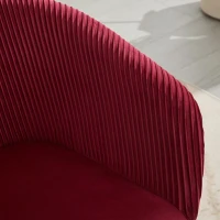 Modern Velvet Dining Chair with Armrests, Cushioned Bucket Seat, Ergonomic Design, 23" L x 22" W x 30" H, Wine Red(m-8)