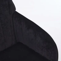 Adjustable Ergonomic Swivel Chair with Velvet Cushion and Lumbar Support, Office Chair with Golden Base, 25" L x 23" W x 38" H, Black(m-7)