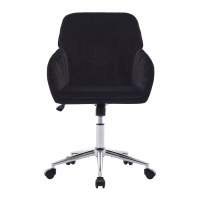 Adjustable Ergonomic Swivel Chair with Memory Foam Cushion and Lumbar Support, Office Chair with Silver Base, 25" L x 23" W x 38" H, Black
