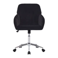 Adjustable Ergonomic Swivel Chair with Memory Foam Cushion and Lumbar Support, Office Chair with Silver Base, 25" L x 23" W x 38" H, Black(m-2)