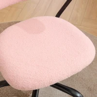 Height Adjustable Computer Chair with 360° Rotating Wheels, Ergonomic Backrest Support and Armrests, 26.5" L x 22" W x 33.5" H, Pink(m-7)