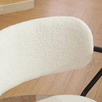 Height Adjustable Computer Chair with 360° Rotating Wheels, Ergonomic Backrest and Armrests, 26.5" L x 22" W x 33.5" H, White(m-6)