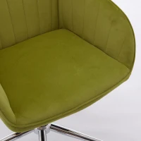 Adjustable Swivel Chair with Memory Foam Cushion and Lumbar Support, Ergonomic Office Chair with Silver Base, 25" L x 23" W x 38" H, Pale Green(m-9)