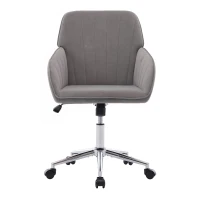 Adjustable Swivel Chair with Memory Foam Cushion and Lumbar Support, Ergonomic Office Chair with Silver Base, 25" L x 23" W x 38" H, Gray(m-2)