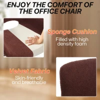 Teddy Velvet Upholstered Chair with Metal Legs for Bedroom, 360 Degree Rotating Computer Chair, 23" L x 22.5" W x 32.5" H, Dark Brown(m-6)