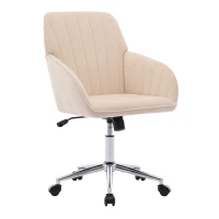Adjustable Swivel Chair with Memory Foam Cushion and Lumbar Support, Ergonomic Office Chair with Silver Base, 25" L x 23" W x 38" H, khaki(m-11)