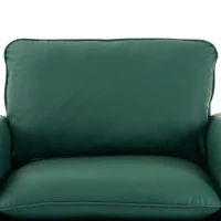 Leather Upholstered Sofa Chair of Nordic Retro Light Luxury for Living Room and Bedroom, Single Casual Sofa, 31.5" L x 26" W x 31.5" H, Green(m-6)