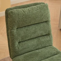 Armless Office Chair with Wheels and Fabric Cushions, Adjustable Height and Tilt, Ergonomic Design, 22" L x 21.5" W x 41" H, Green(m-6)