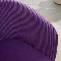 Modern Velvet Dining Chair with Armrests, Cushioned Bucket Seat, Ergonomic Design, 23" L x 22" W x 30" H, Purple(m-8)