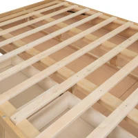 Full Size Wood Platform Bed with Underneath Storage, 2 Drawers, and Sturdy Wood Frame, 78" L x 57.5" W x 37.5" H, Natural(m-7)