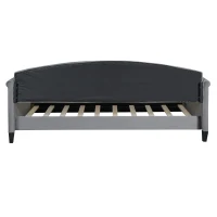 Modern Luxury Tufted Button Twin Size Upholstered Daybed Frame with Foam Padding, Wood Supports, 80.5" L x 45.5" W x 34" H, Gray(m-11)