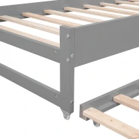 Twin XL Wood Daybed with 2 Trundles, 3 Storage Cubbies, Free Light and USB Charging, 82" L x 129.5" W x 35.5" H, Gray(m-10)