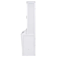 Space-Saving Design Queen Size Murphy Bed with Shelf, Solid Wood and MDF, 86" L x 69.5" W x 87" H, White(m-10)