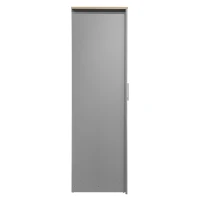 3 Door Storage Wardrobe with Cabinets, 2 Hanging Rods, and Drawers, 47" L x 20" W x 68" H, Gray(m-9)