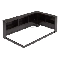 Wood Twin Size Daybed with Storage Cabinets and USB Ports, Solid Pine Wood Construction, 87" L x 50" W x 31.5" H, Espresso(m-11)