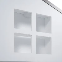 Full Size House Platform Bed with LED Lights, Multi-Storage, and Sturdy Pine Wood Construction, 87.5" L x 58.5" W x 39.5" H, White(m-6)