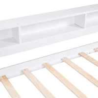 Twin XL Wood Daybed with 2 Trundles, 3 Storage Cubbies, USB Charging Design, and Free Light, 82" L x 129.5" W x 35.5" H, White(m-9)