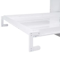 Space-Saving Design Queen Size Murphy Bed with Shelf, Solid Wood and MDF, 86" L x 69.5" W x 87" H, White(m-8)