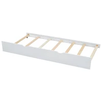 Vinsetto Twin Size Platform Bed with Storage Headboard, Footboard, Pull Out Shelves, and Twin Size Trundle, 101" L x 41.5" W x 65.5" H, White(m-9)