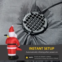 Outsunny 7ft Christmas Inflatables Outdoor Decorations Santa Claus Play Electric Guitar with Sunglasses, Blow-Up LED Yard Christmas Decor for Lawn Garden Party(m-6)