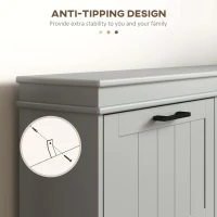 HOMCOM Shoe Storage Cabinet with 4 Flip Drawers and Adjustable Shelves, Narrow Shoe Cabinet for 20 Pairs of Shoes, Grey(m-7)