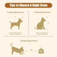 Heavy Duty Wooden Dog Crate with Storage Drawers, Furniture Style Double Door Side Cabinet, 44.5" L x 23" W x 33.5" H, White+Walnut(m-11)