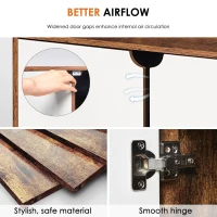 Cat Litter Box Enclosure with Double Doors, Fits Cats Under 16 lbs, Hidden Washroom Furniture Style, 31.5" L x 19" W x 19" H, White+Vintage(m-5)