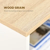 HOMCOM Computer Desk with Storage Shelves, Dining table, Writing Table for Home Office Workstation, Oak Tone(m-7)