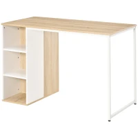 HOMCOM Computer Desk with Storage Shelves, Dining table, Writing Table for Home Office Workstation, Oak Tone(m-11)