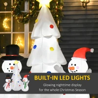HOMCOM 6ft Inflatable Christmas Tree Decorations and Snowmen, Outdoor Blow-Up Yard Christmas Decor with LED Lights Display(m-4)