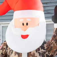 HOMCOM 8' Christmas Inflatables Outdoor Decorations Santa Claus Wearing Camouflage, Blow-Up Yard Christmas Decor with LED Lights Display(m-8)