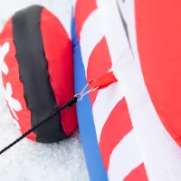 Outsunny 8ft Christmas Inflatables Outdoor Decorations Train with Santa Claus, Snowman, Penguin and Gift Boxes, Blow-Up LED Yard Christmas Decor for Lawn Garden Party(m-8)