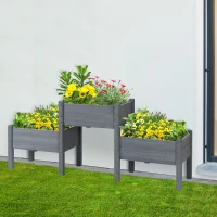 Outsunny 3 Tier Raised Garden Bed Freestanding Planter Box for Vegetables, Herb, Flowers(m-10)
