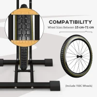 Soozier Vertical & Horizontal Bike Rack Bicycle Storage Stand with Adjustable Hooks, Fits 6"-28" and 700c Bikes(m-5)
