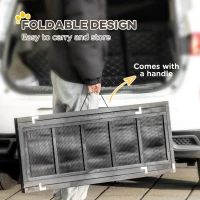 PawHut Folding Dog Ramp, 65 Inches Portable Pet Ramp with Carry Handle, Non-Slip Rubber Ramp for Cars Trucks and SUVs, Black(m-4)