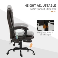 Vinsetto 7-Point Vibrating Massage Office Chair High Back Massaging Office Desk Chair with Lumbar Support, Footrest, Brown(m-6)