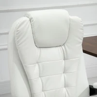 Vinsetto 7-Point Vibrating Massage Office Chair High Back Massaging Office Desk Chair with Lumbar Support, Footrest, White(m-9)