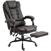 Vinsetto 7-Point Vibrating Massage Office Chair High Back Massaging Office Desk Chair with Lumbar Support, Footrest, Brown(m-11)