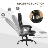 Vinsetto 7-Point Vibrating Massage Office Chair High Back Massaging Office Desk Chair with Lumbar Support, Footrest, Black(m-5)