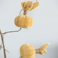 30" Set of 6 Rustic Accent Pumpkin Spray Botanicals Decor for Modern Farmhouse, Harvest Festival and Thanksgiving Table Decorations, Yellow(m-5)