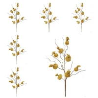 30" Set of 6 Rustic Accent Pumpkin Spray Botanicals Decor for Modern Farmhouse, Harvest Festival and Thanksgiving Table Decorations, Yellow(m-2)