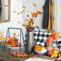 28" Set of 6 Acorn Spray Botanicals Decor for Harvest and Thanksgiving, Rustic Accent Table Decorations, Yellow(m-6)